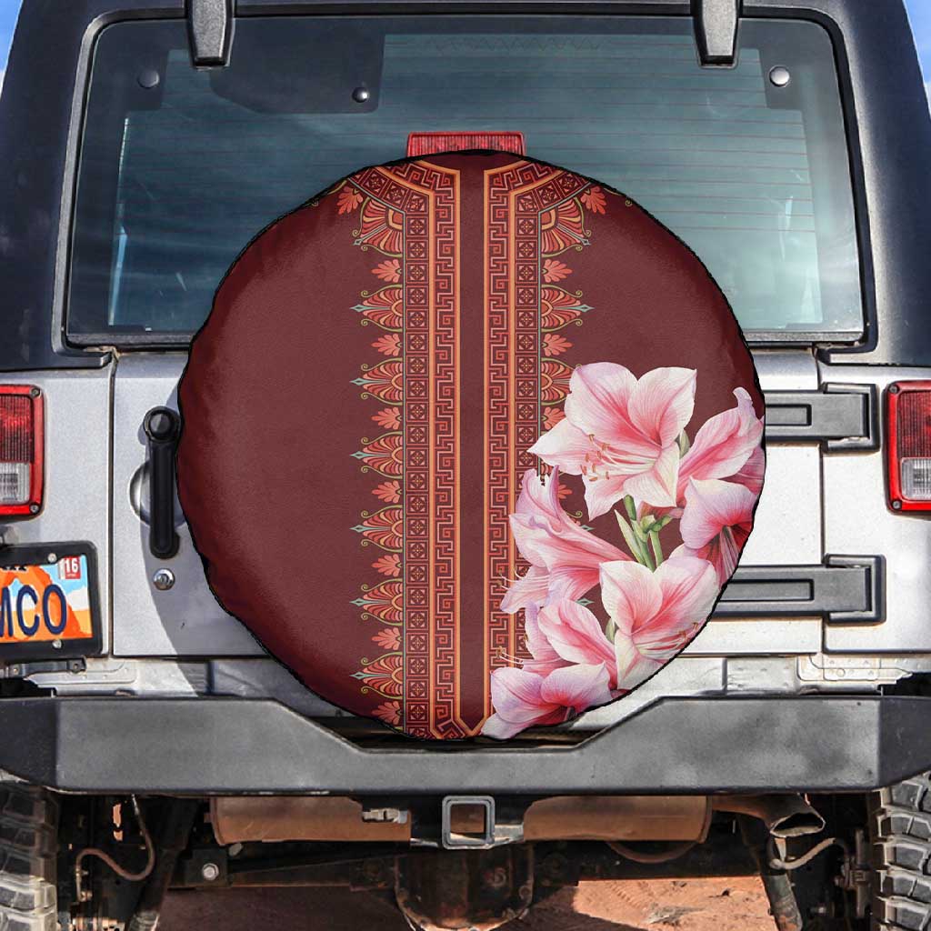 Africa Dashiki Spare Tire Cover With Belladonna Lily