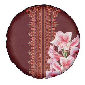 Africa Dashiki Spare Tire Cover With Belladonna Lily