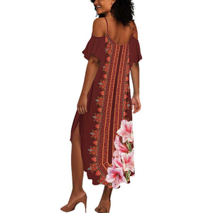 Africa Dashiki Summer Maxi Dress With Belladonna Lily