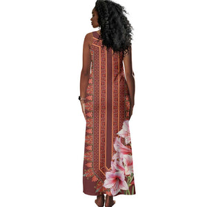 Africa Dashiki Tank Maxi Dress With Belladonna Lily