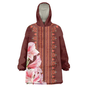 Africa Dashiki Wearable Blanket Hoodie With Belladonna Lily