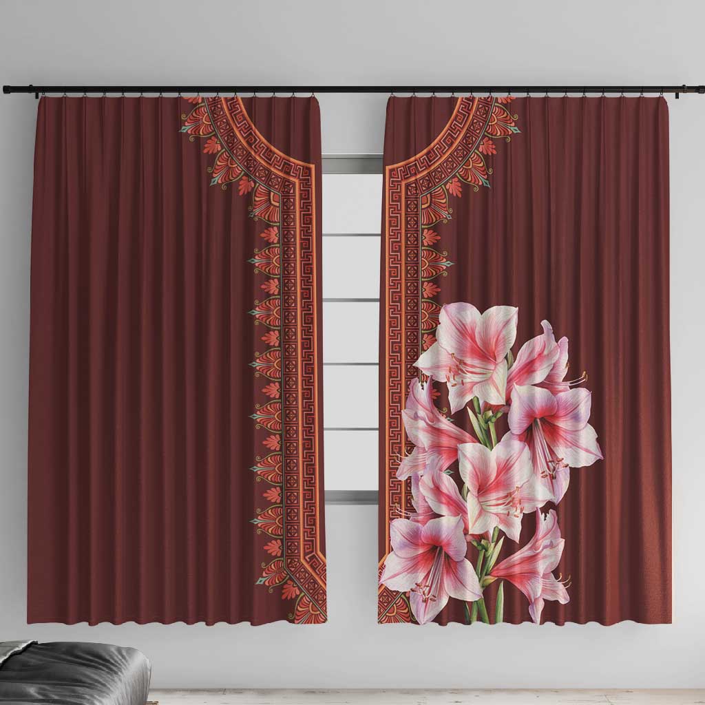 Africa Dashiki Window Curtain With Belladonna Lily