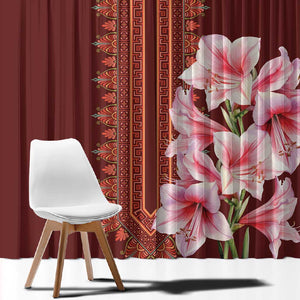 Africa Dashiki Window Curtain With Belladonna Lily