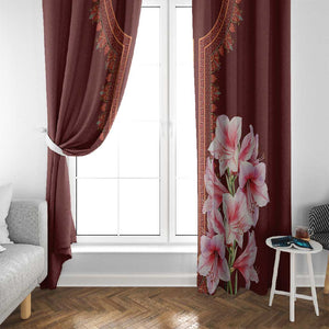 Africa Dashiki Window Curtain With Belladonna Lily