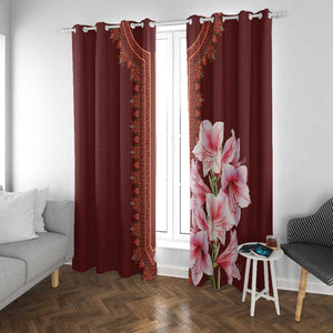 Africa Dashiki Window Curtain With Belladonna Lily