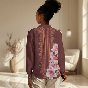 Africa Dashiki Women Casual Shirt With Belladonna Lily