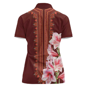 Africa Dashiki Women Polo Shirt With Belladonna Lily