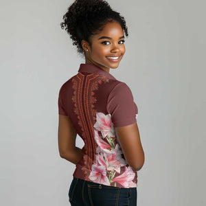 Africa Dashiki Women Polo Shirt With Belladonna Lily