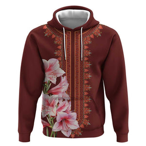 Africa Dashiki Zip Hoodie With Belladonna Lily