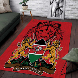 Kenya Area Rug Coat Of Arms With Kente Patterns