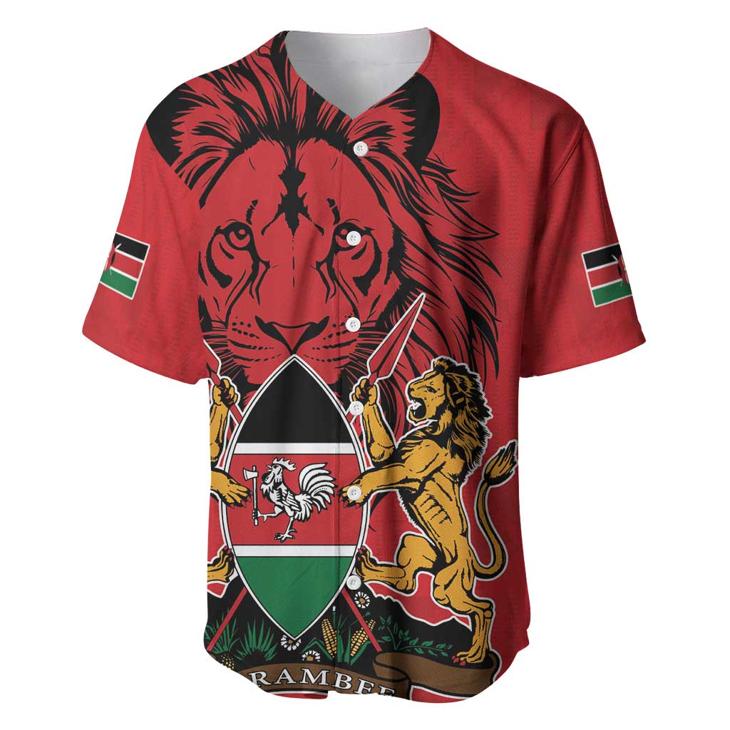 Kenya Baseball Jersey Coat Of Arms With Kente Patterns