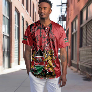 Kenya Baseball Jersey Coat Of Arms With Kente Patterns