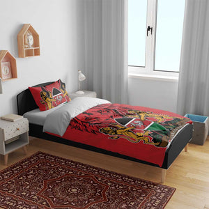 Kenya Bedding Set Coat Of Arms With Kente Patterns