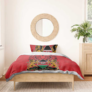 Kenya Bedding Set Coat Of Arms With Kente Patterns