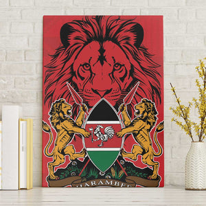 Kenya Canvas Wall Art Coat Of Arms With Kente Patterns