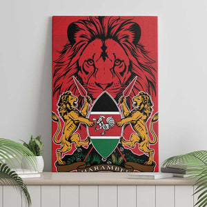 Kenya Canvas Wall Art Coat Of Arms With Kente Patterns