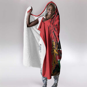 Kenya Hooded Blanket Coat Of Arms With Kente Patterns