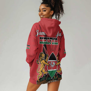 Kenya Hoodie Dress Coat Of Arms With Kente Patterns