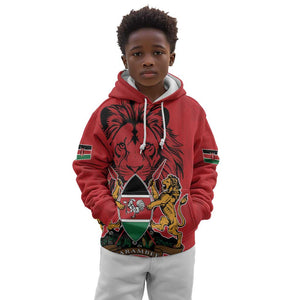 Kenya Kid Hoodie Coat Of Arms With Kente Patterns