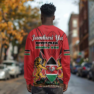 Kenya Long Sleeve Shirt Coat Of Arms With Kente Patterns LT18