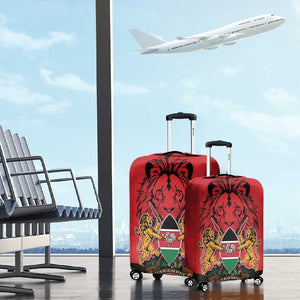 Kenya Luggage Cover Coat Of Arms With Kente Patterns