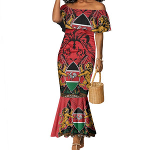 Kenya Mermaid Dress Coat Of Arms With Kente Patterns