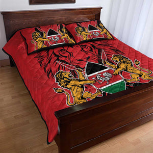 Kenya Quilt Bed Set Coat Of Arms With Kente Patterns