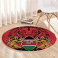 Kenya Round Carpet Coat Of Arms With Kente Patterns