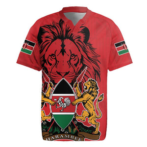 Kenya Rugby Jersey Coat Of Arms With Kente Patterns