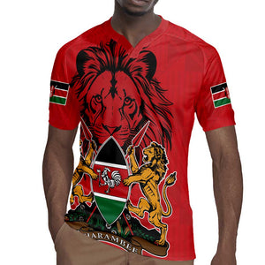 Kenya Rugby Jersey Coat Of Arms With Kente Patterns