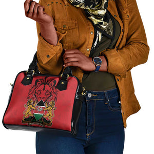 Kenya Shoulder Handbag Coat Of Arms With Kente Patterns