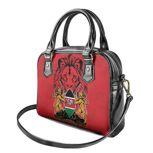 Kenya Shoulder Handbag Coat Of Arms With Kente Patterns