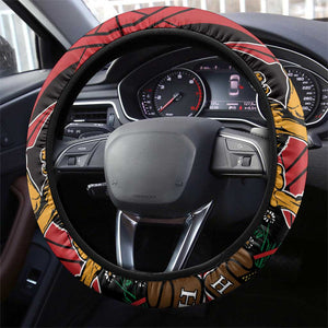 Kenya Steering Wheel Cover Coat Of Arms With Kente Patterns