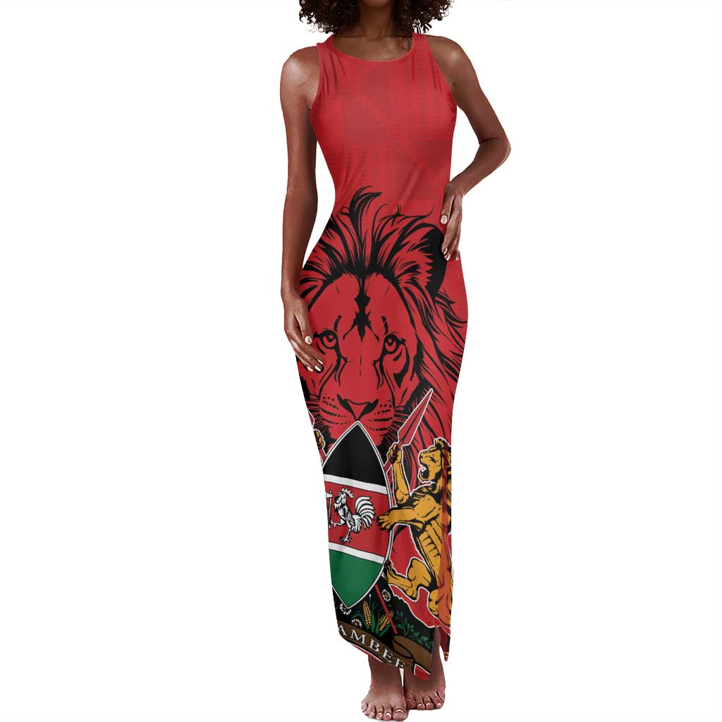 Kenya Tank Maxi Dress Coat Of Arms With Kente Patterns