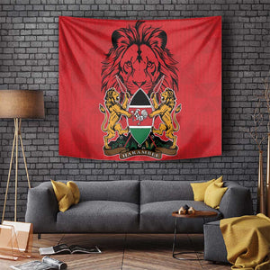 Kenya Tapestry Coat Of Arms With Kente Patterns