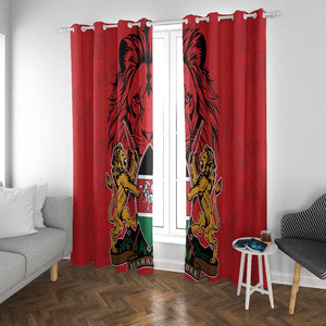 Kenya Window Curtain Coat Of Arms With Kente Patterns