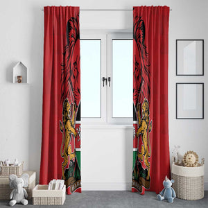 Kenya Window Curtain Coat Of Arms With Kente Patterns