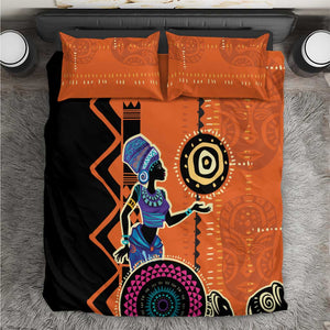 African Woman In Ethnic Dress Bedding Set Ethnic Geometric Patterns