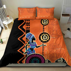 African Woman In Ethnic Dress Bedding Set Ethnic Geometric Patterns