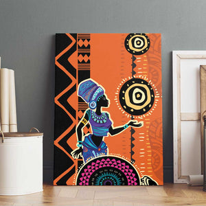 African Woman In Ethnic Dress Canvas Wall Art Ethnic Geometric Patterns