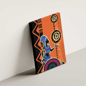 African Woman In Ethnic Dress Canvas Wall Art Ethnic Geometric Patterns