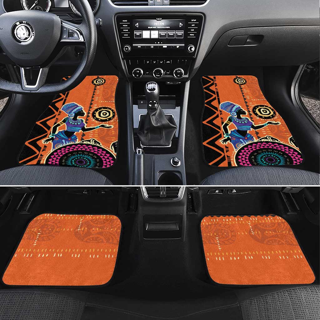 African Woman In Ethnic Dress Car Mats Ethnic Geometric Patterns