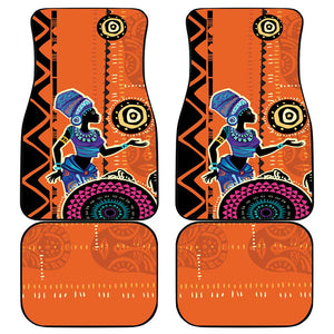 African Woman In Ethnic Dress Car Mats Ethnic Geometric Patterns