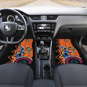 African Woman In Ethnic Dress Car Mats Ethnic Geometric Patterns