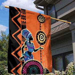 African Woman In Ethnic Dress Garden Flag Ethnic Geometric Patterns