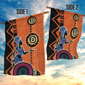 African Woman In Ethnic Dress Garden Flag Ethnic Geometric Patterns