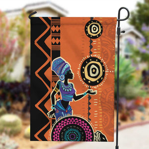 African Woman In Ethnic Dress Garden Flag Ethnic Geometric Patterns