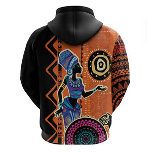 African Woman In Ethnic Dress Hoodie Ethnic Geometric Patterns