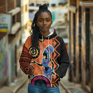 African Woman In Ethnic Dress Hoodie Ethnic Geometric Patterns