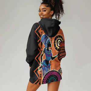 African Woman In Ethnic Dress Hoodie Dress Ethnic Geometric Patterns